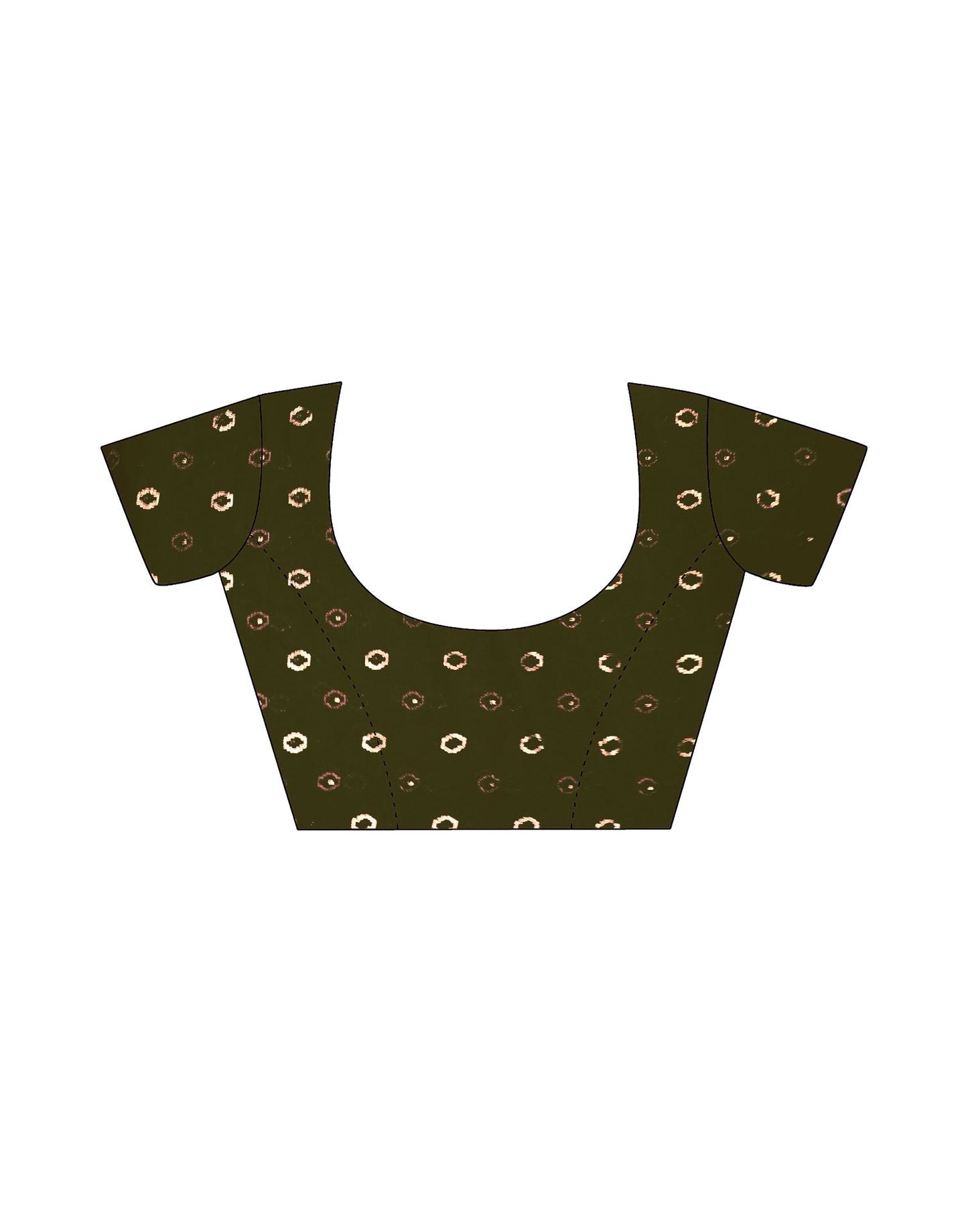 Dark Olive Green Printed Georgette Saree