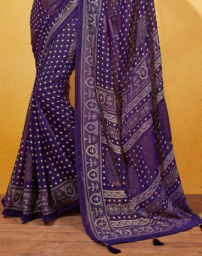 Purple Printed Georgette Saree