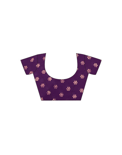Purple Printed Georgette Saree