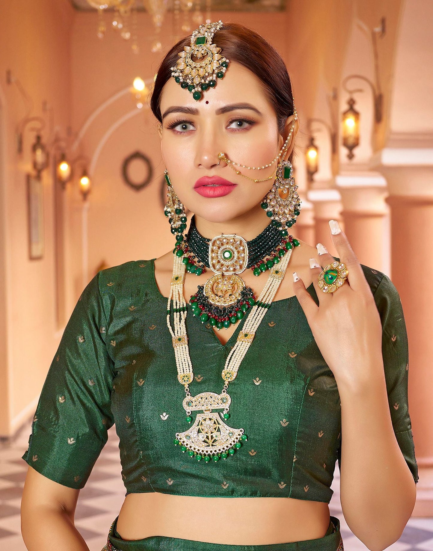 Mint Green Printed Silk Saree