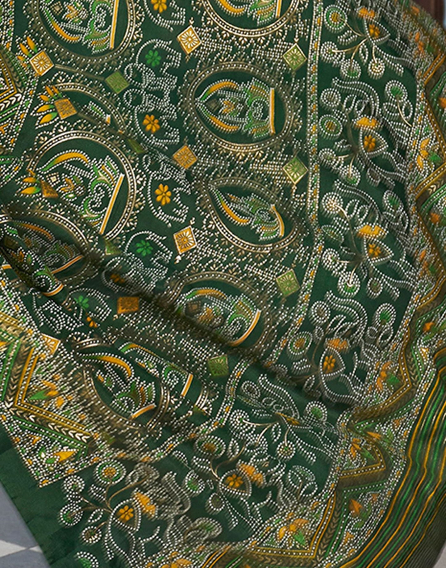 Light Pink Printed Silk Saree