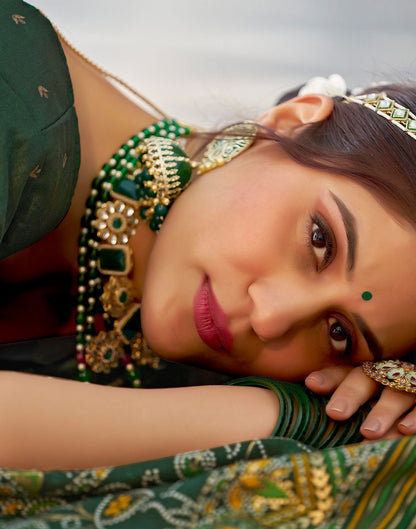 Light Pink Printed Silk Saree