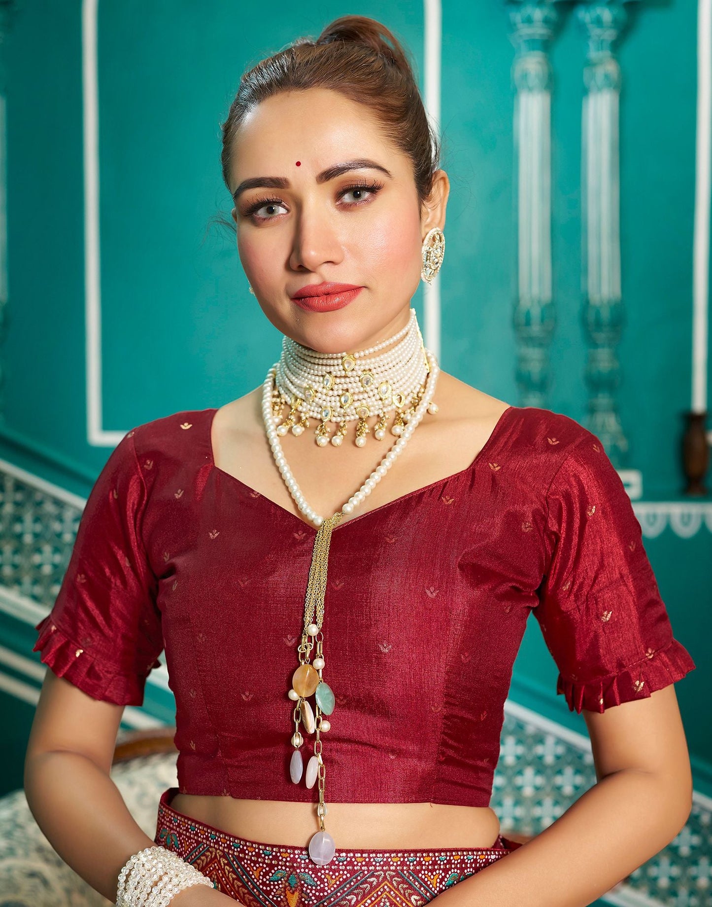 Light Pink Printed Silk Saree