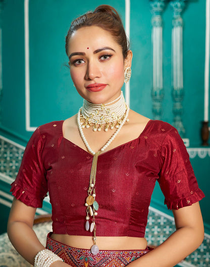 Light Pink Printed Silk Saree