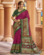 Pink Printed Silk Saree