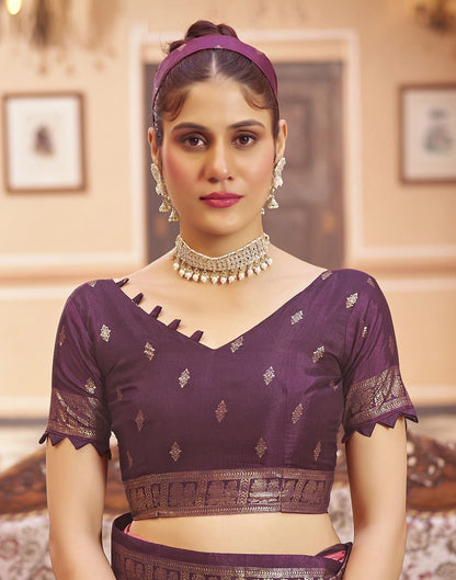 Rose Pink Printed Silk Saree