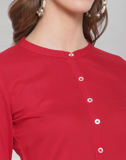 Red Coloured Rayon Solid Kurti | Sudathi