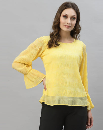 Light Yellow Bell Sleeve Top | Sudathi
