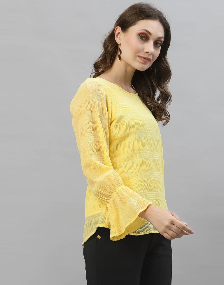 Light Yellow Bell Sleeve Top | Sudathi
