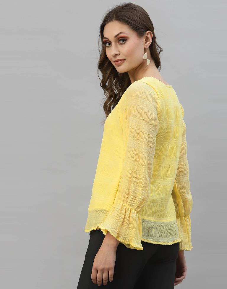 Light Yellow Bell Sleeve Top | Sudathi