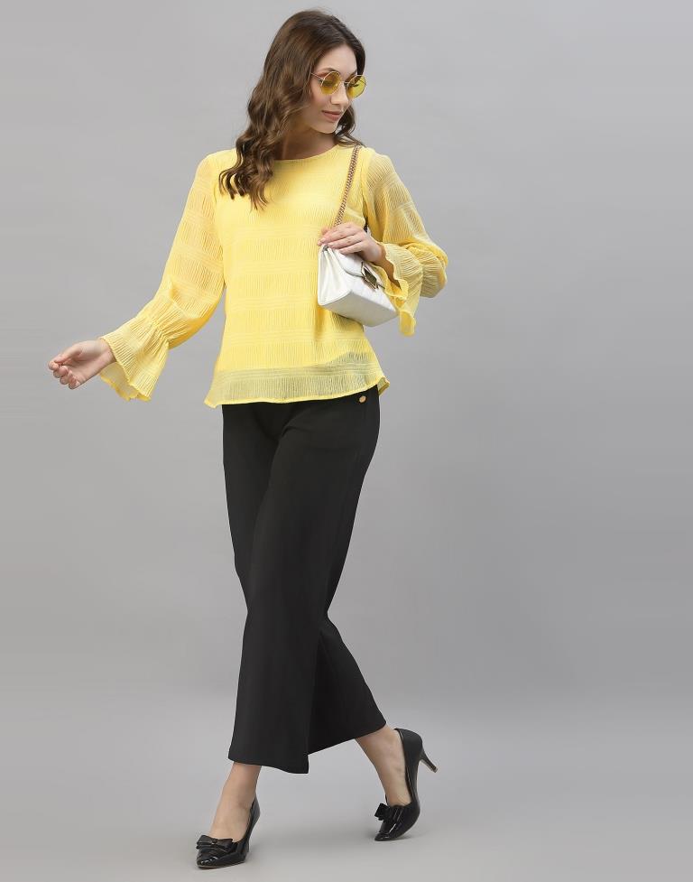Light Yellow Bell Sleeve Top | Sudathi