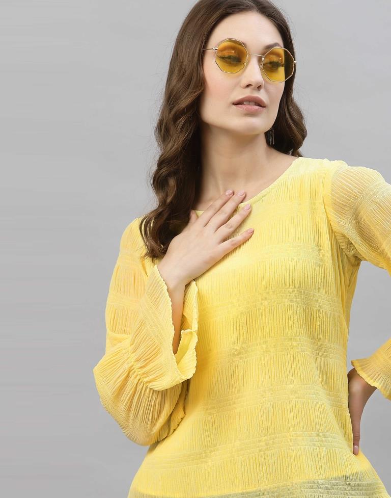 Light Yellow Bell Sleeve Top | Sudathi