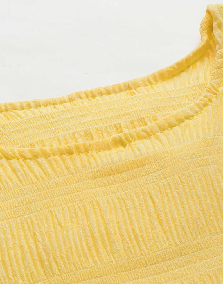 Light Yellow Bell Sleeve Top | Sudathi