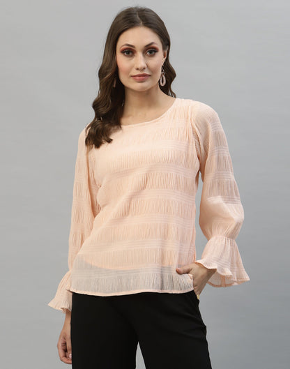 Light Peach Bell Sleeve Top | Sudathi