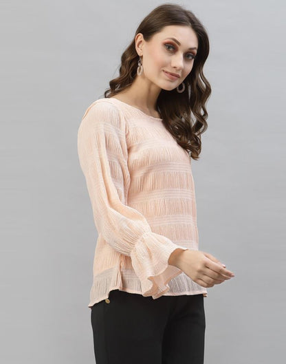 Light Peach Bell Sleeve Top | Sudathi
