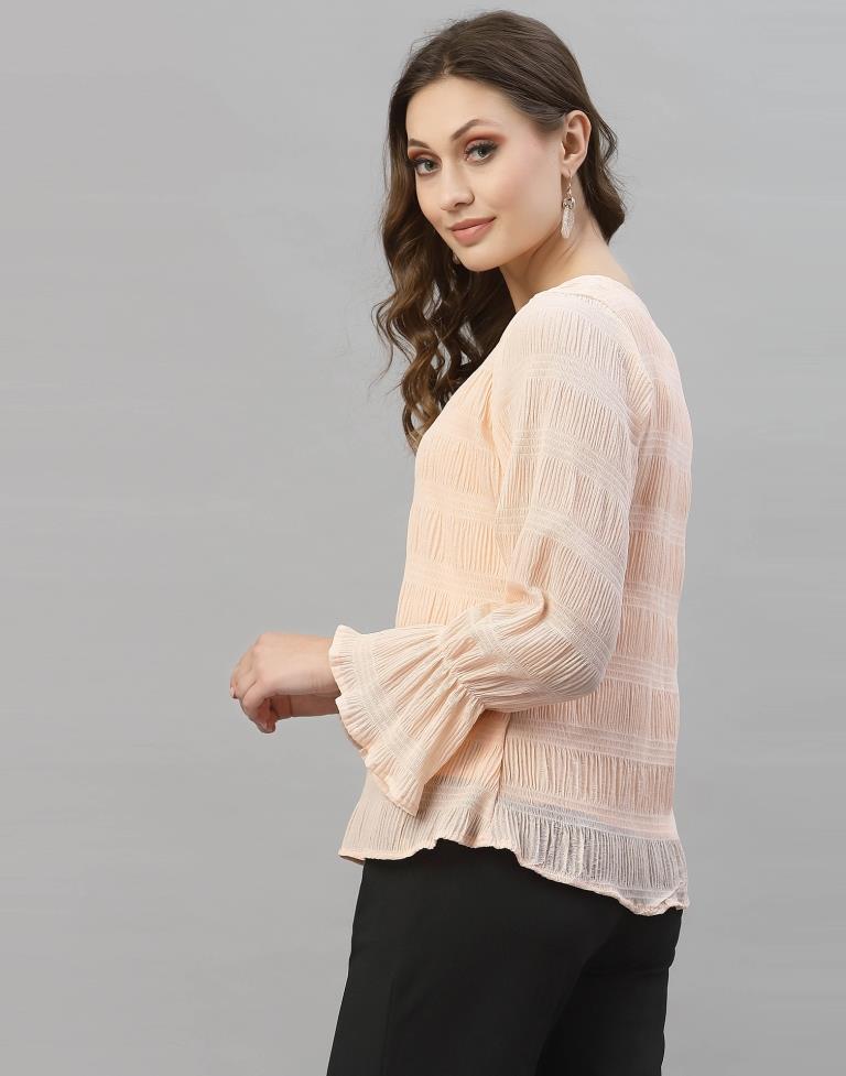 Light Peach Bell Sleeve Top | Sudathi