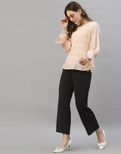 Light Peach Bell Sleeve Top | Sudathi