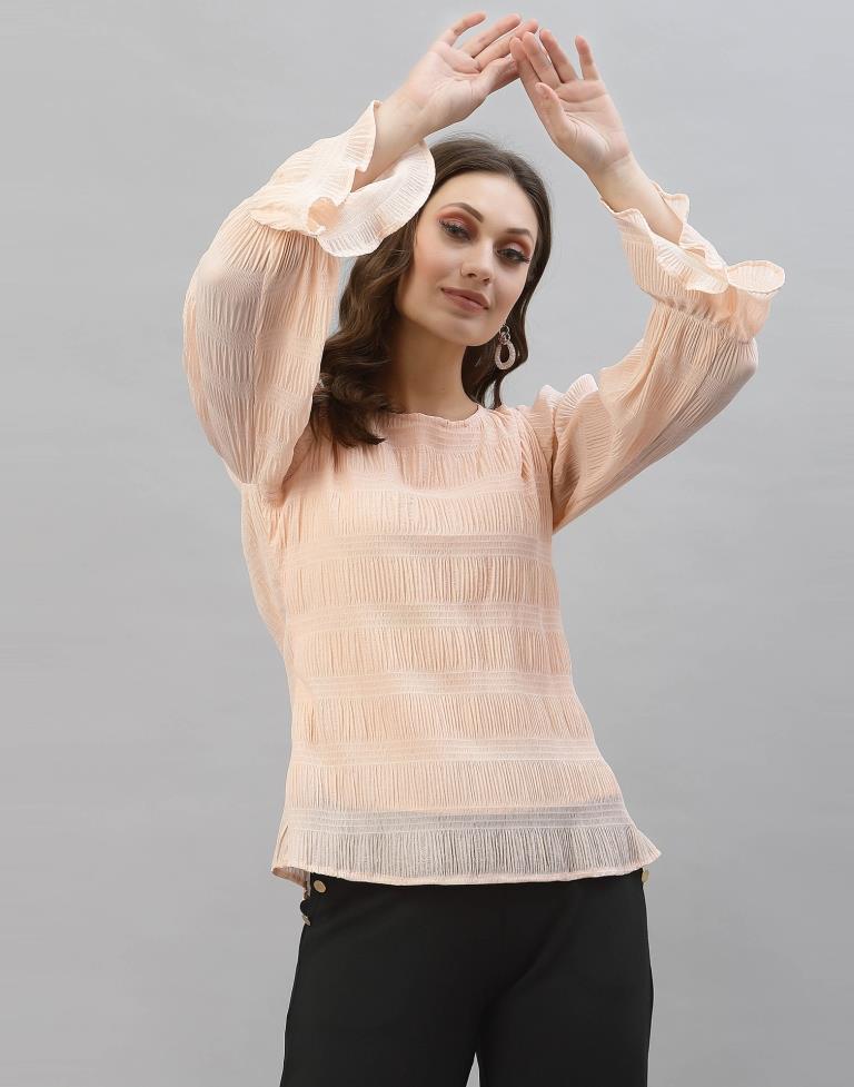 Light Peach Bell Sleeve Top | Sudathi
