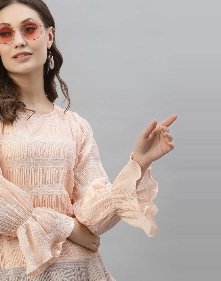 Light Peach Bell Sleeve Top | Sudathi
