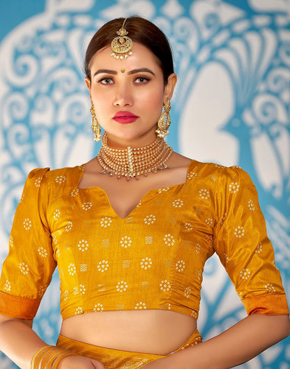 Turmeric Bandhani Silk Saree