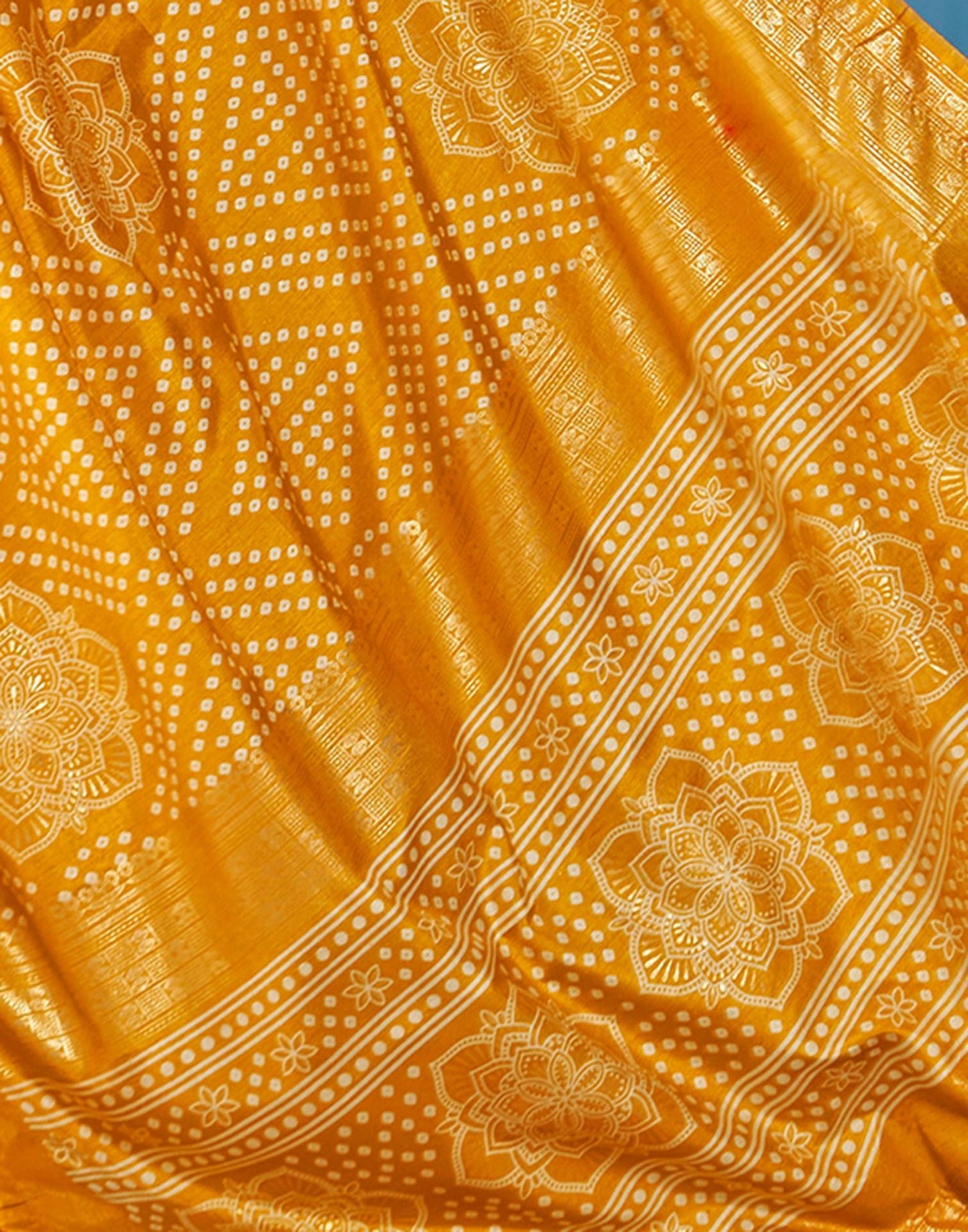 Turmeric Bandhani Silk Saree
