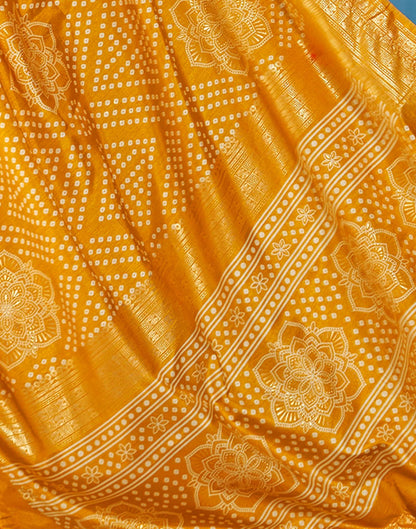 Turmeric Bandhani Silk Saree