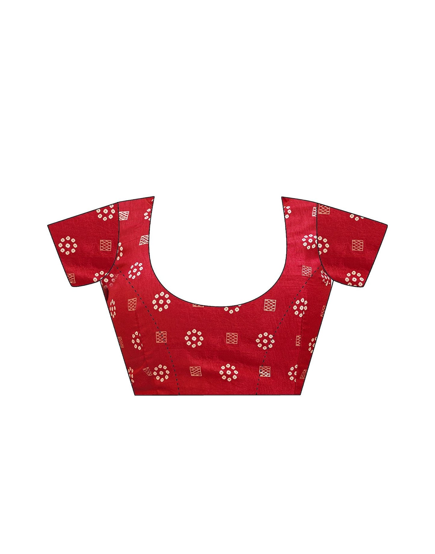 Cherry Red Bandhani Silk Saree