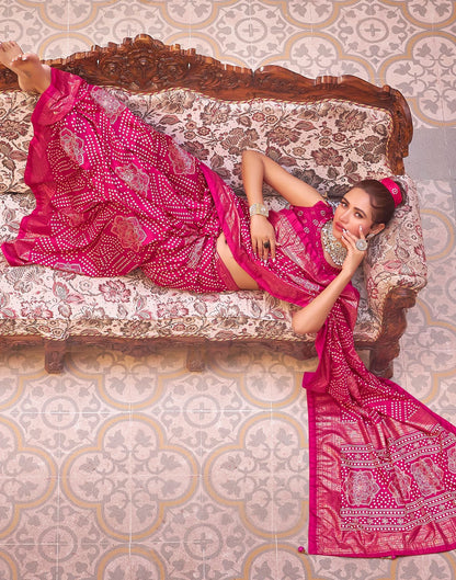 Rani Pink Bandhani Silk Saree