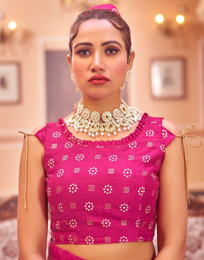 Rani Pink Bandhani Silk Saree