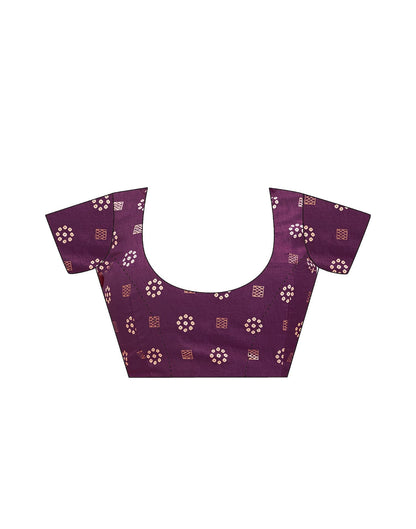 Deep Purple Bandhani Silk Saree