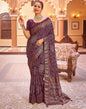 Deep Purple Bandhani Silk Saree