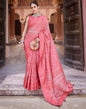 Light Pink Bandhani Silk Saree