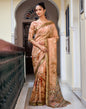 Peach Printed Cotton Saree