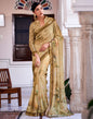 Beige Printed Cotton Saree
