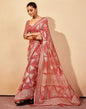 Rose Pink Printed Georgette Saree