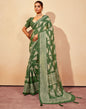 Green Printed Georgette Saree