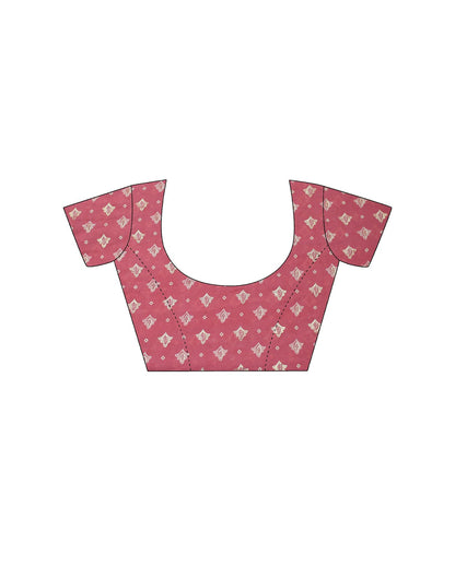 Pink Printed Georgette Saree