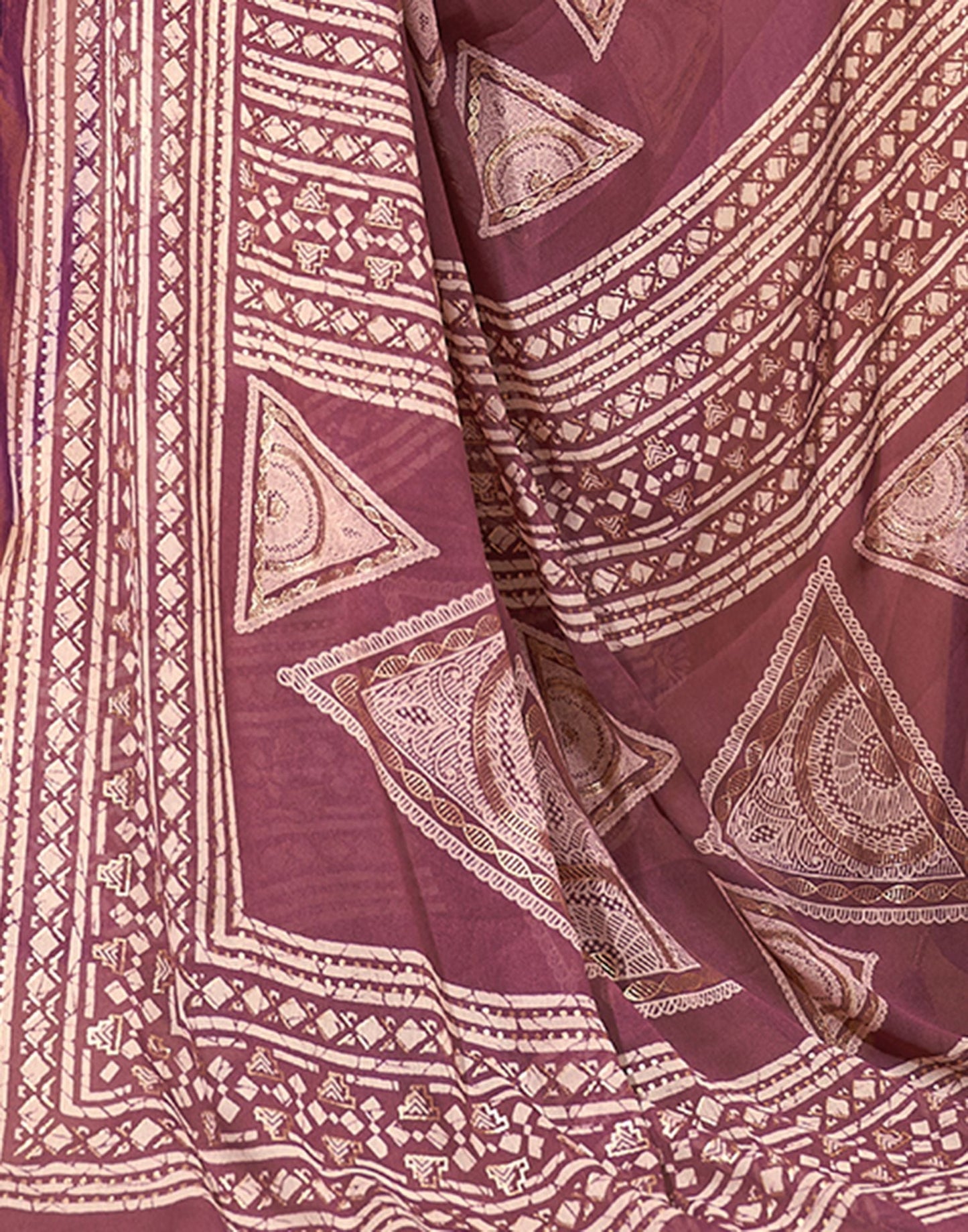 Dusty Pink Printed Georgette Saree