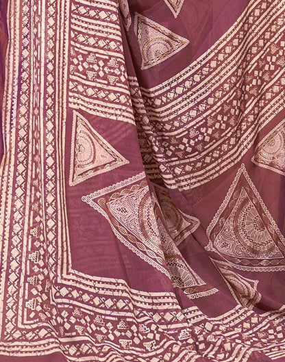 Dusty Pink Printed Georgette Saree