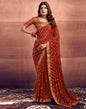 Maroon Jacquard Gergette Saree