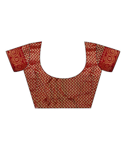 Maroon Jacquard Gergette Saree
