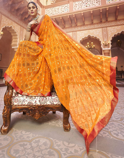 Turmeric Jacquard Gergette Saree
