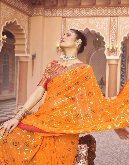 Turmeric Jacquard Gergette Saree