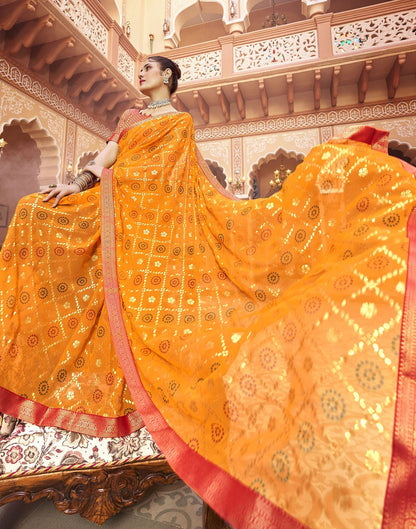 Turmeric Jacquard Gergette Saree