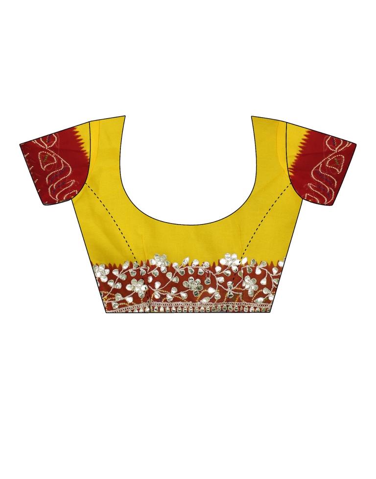 Yellow Georgette Printed Saree