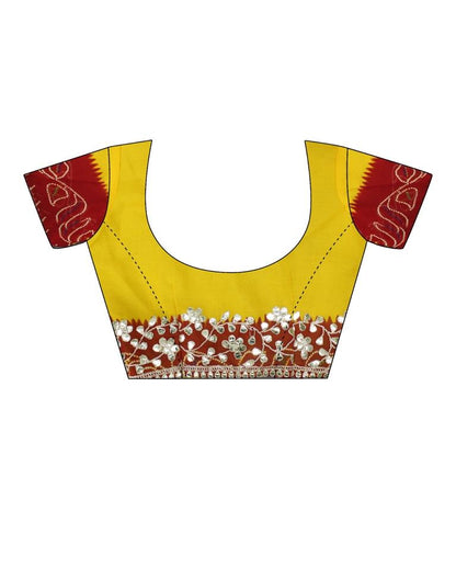 Yellow Georgette Printed Saree