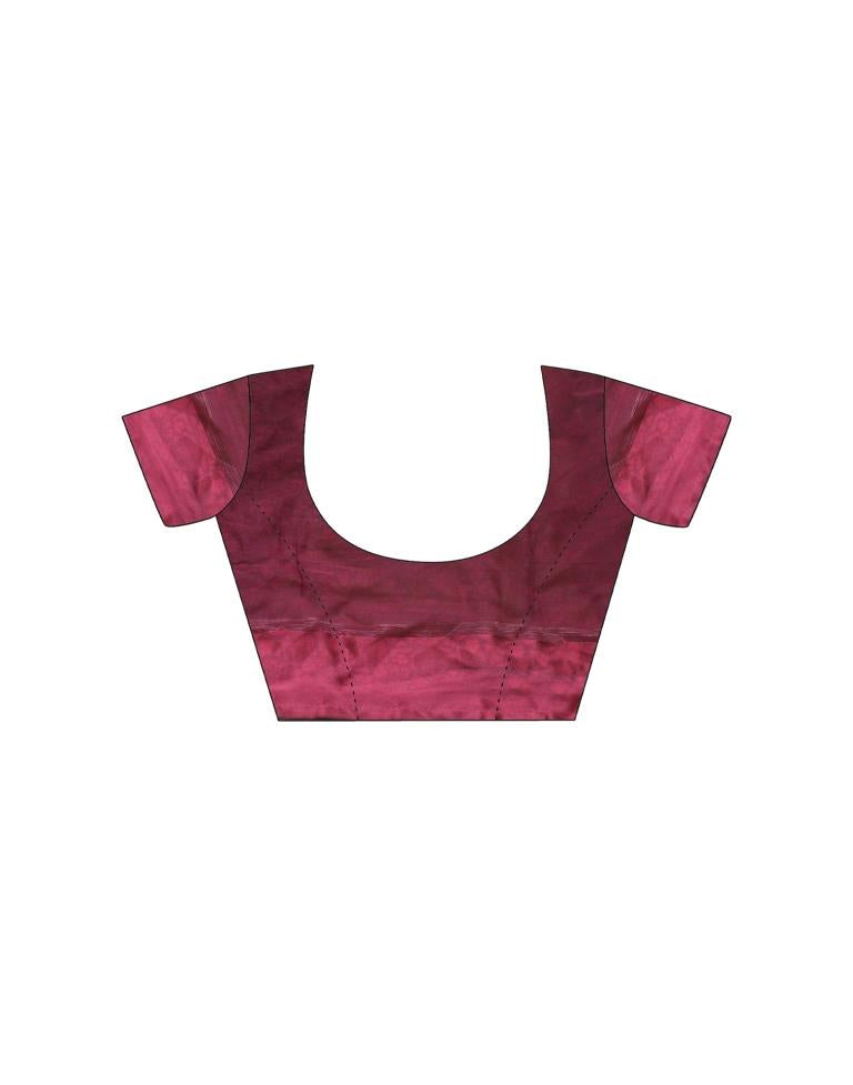 Dark Cherry Red Printed Georgette Saree