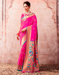 Rani Pink Silk Plain Saree