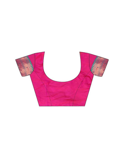 Rani Pink Silk Plain Saree