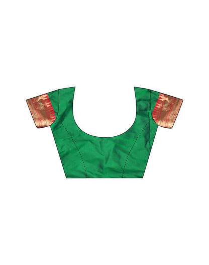 Dark Green Silk Plain Saree